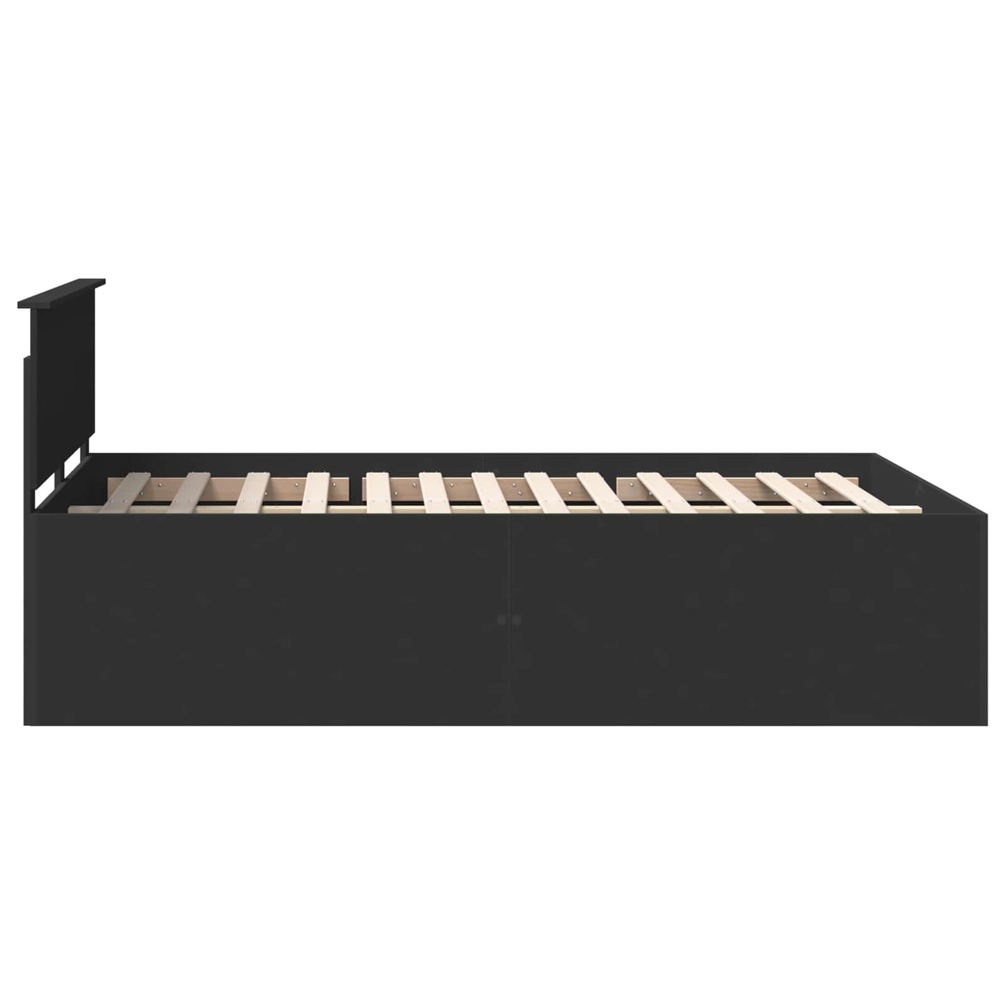 vidaXL Bed Frame with Headboard Black 140 x 190 cm Engineered Wood