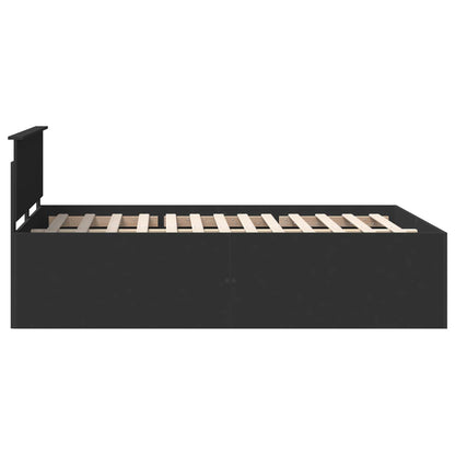 vidaXL Bed Frame with Headboard Black 140 x 190 cm Engineered Wood