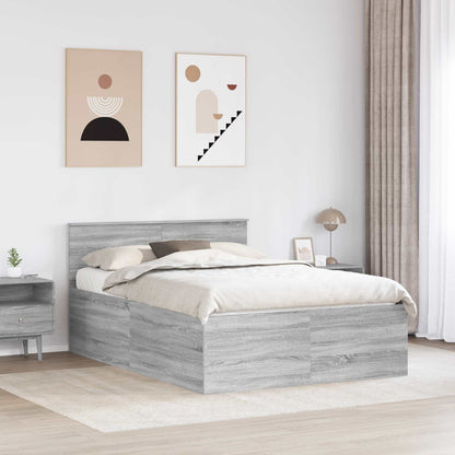 vidaXL Bed Frame Grey Sonoma 140 x 190 cm Engineered Wood
