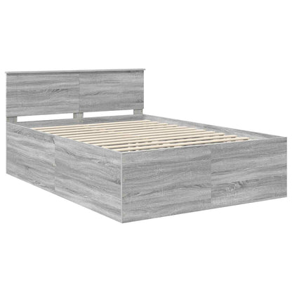 vidaXL Bed Frame Grey Sonoma 140 x 190 cm Engineered Wood