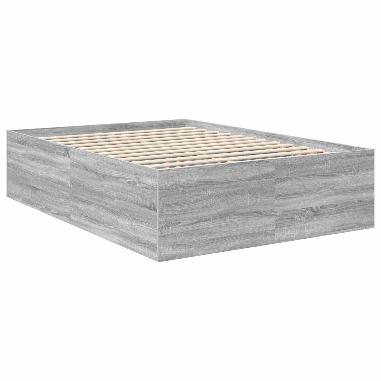 vidaXL Bed Frame Grey Sonoma 140 x 190 cm Engineered Wood