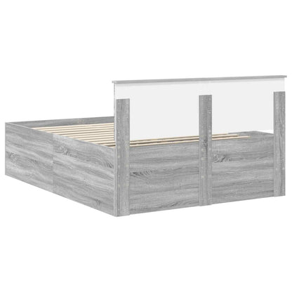 vidaXL Bed Frame Grey Sonoma 140 x 190 cm Engineered Wood