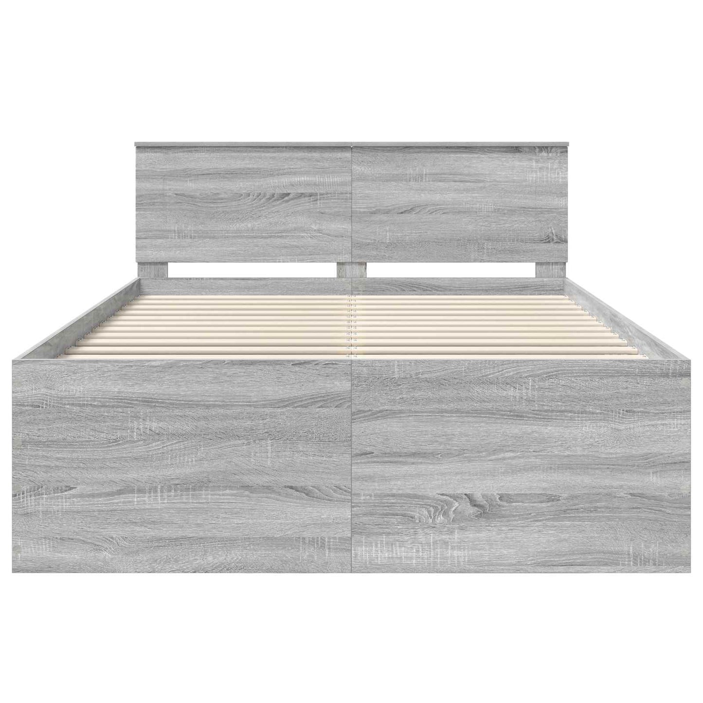 vidaXL Bed Frame Grey Sonoma 140 x 190 cm Engineered Wood