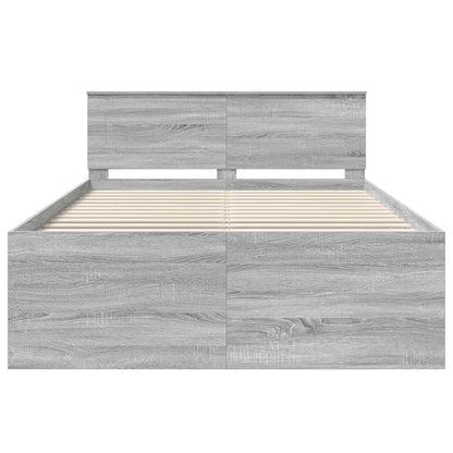 vidaXL Bed Frame Grey Sonoma 140 x 190 cm Engineered Wood