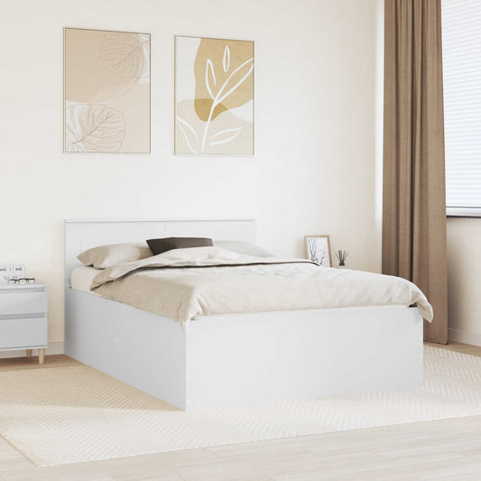 vidaXL Bed Frame with Headboard White 140 x 200 cm Engineered Wood
