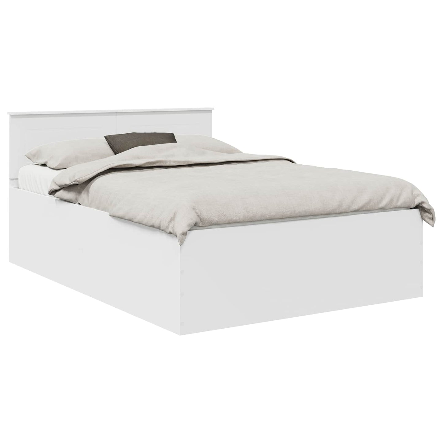 vidaXL Bed Frame with Headboard White 140 x 200 cm Engineered Wood