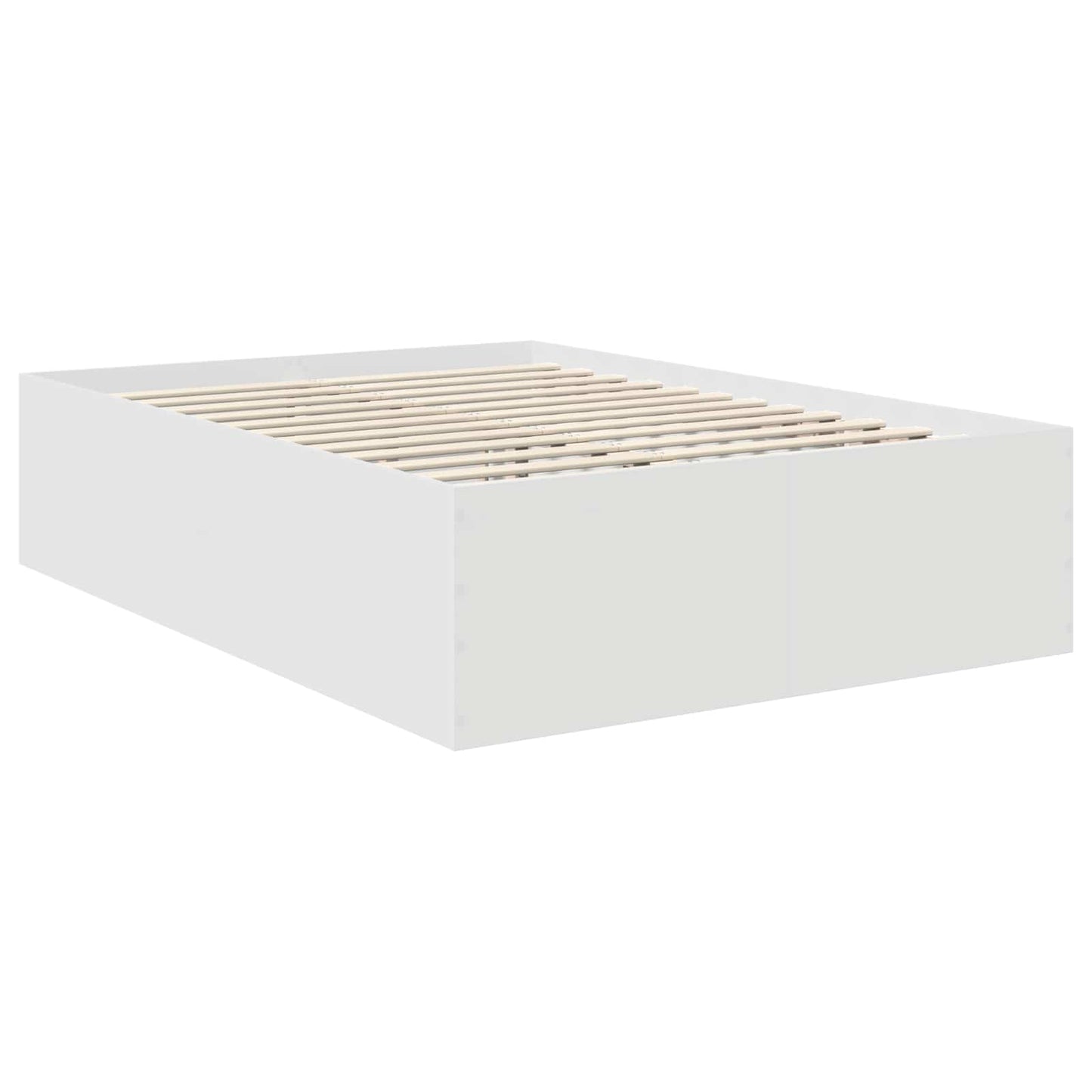 vidaXL Bed Frame with Headboard White 140 x 200 cm Engineered Wood
