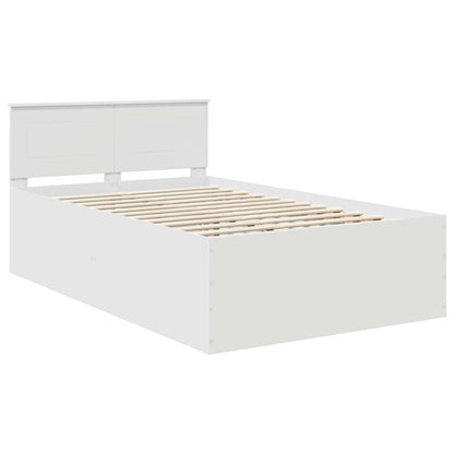 vidaXL Bed Frame with Headboard White 135 x 190 cm Engineered Wood
