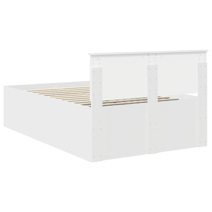 vidaXL Bed Frame with Headboard White 135 x 190 cm Engineered Wood