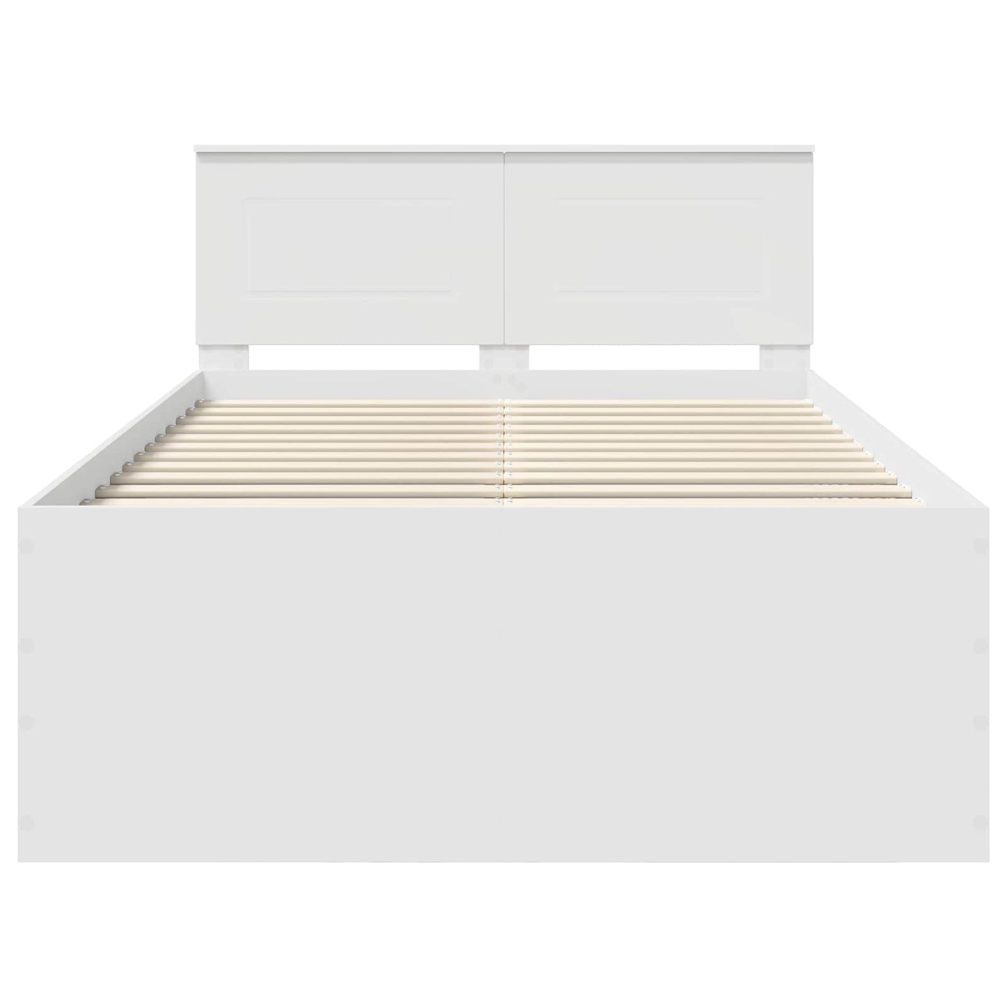 vidaXL Bed Frame with Headboard White 135 x 190 cm Engineered Wood