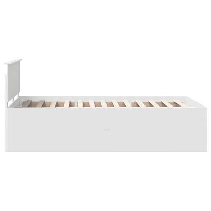 vidaXL Bed Frame with Headboard White 135 x 190 cm Engineered Wood