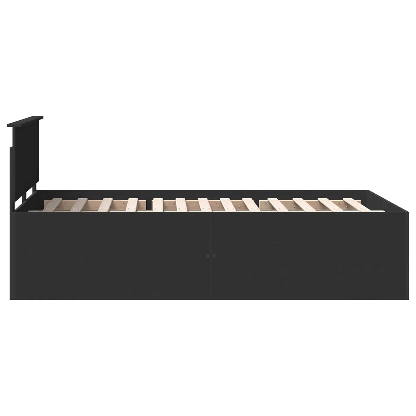 vidaXL Bed Frame with Headboard Black 135 x 190 cm Engineered Wood