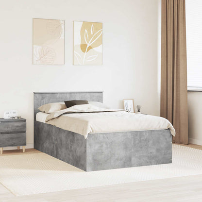 vidaXL Bed Frame Concrete Grey 135 x 190 cm Engineered Wood