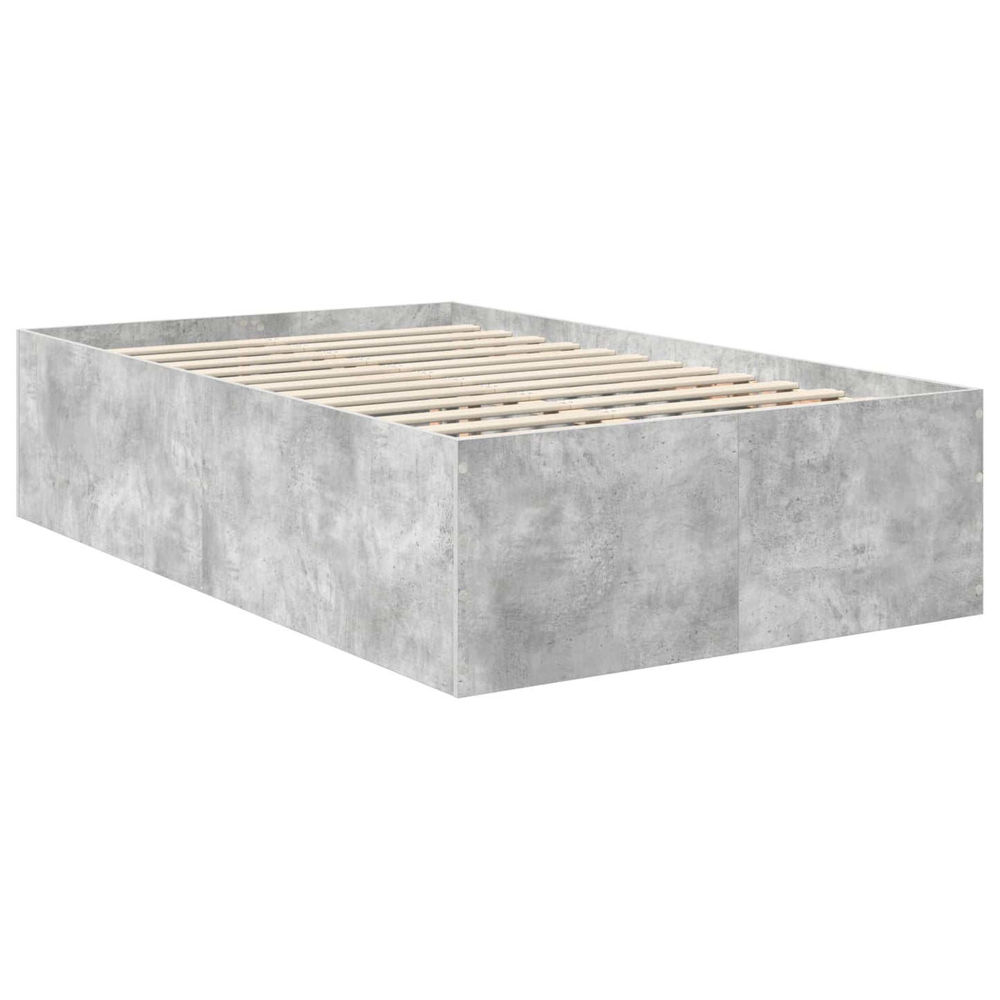 vidaXL Bed Frame Concrete Grey 135 x 190 cm Engineered Wood