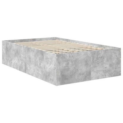 vidaXL Bed Frame Concrete Grey 135 x 190 cm Engineered Wood