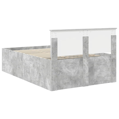 vidaXL Bed Frame Concrete Grey 135 x 190 cm Engineered Wood