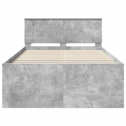 vidaXL Bed Frame Concrete Grey 135 x 190 cm Engineered Wood