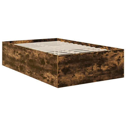vidaXL Bed Frame Smoked Oak 135 x 190 cm Engineered Wood