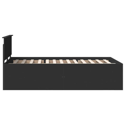 vidaXL Bed Frame with Headboard Black 120 x 190 cm Engineered Wood