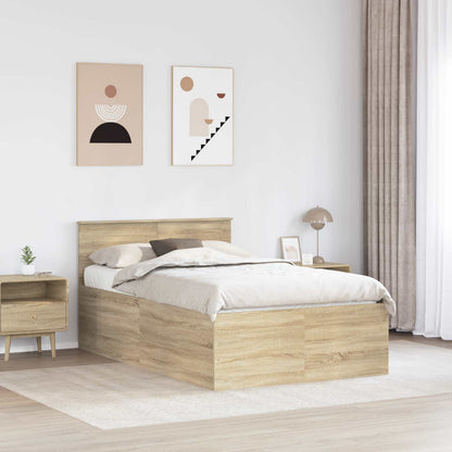 vidaXL Bed Frame Sonoma Oak 120 x 190 cm Engineered Wood