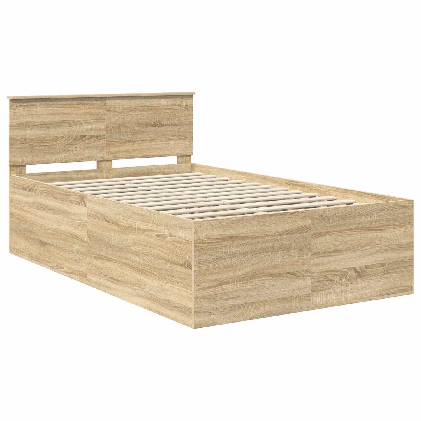 vidaXL Bed Frame Sonoma Oak 120 x 190 cm Engineered Wood