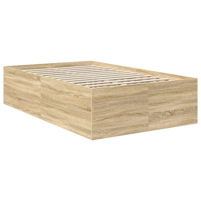 vidaXL Bed Frame Sonoma Oak 120 x 190 cm Engineered Wood