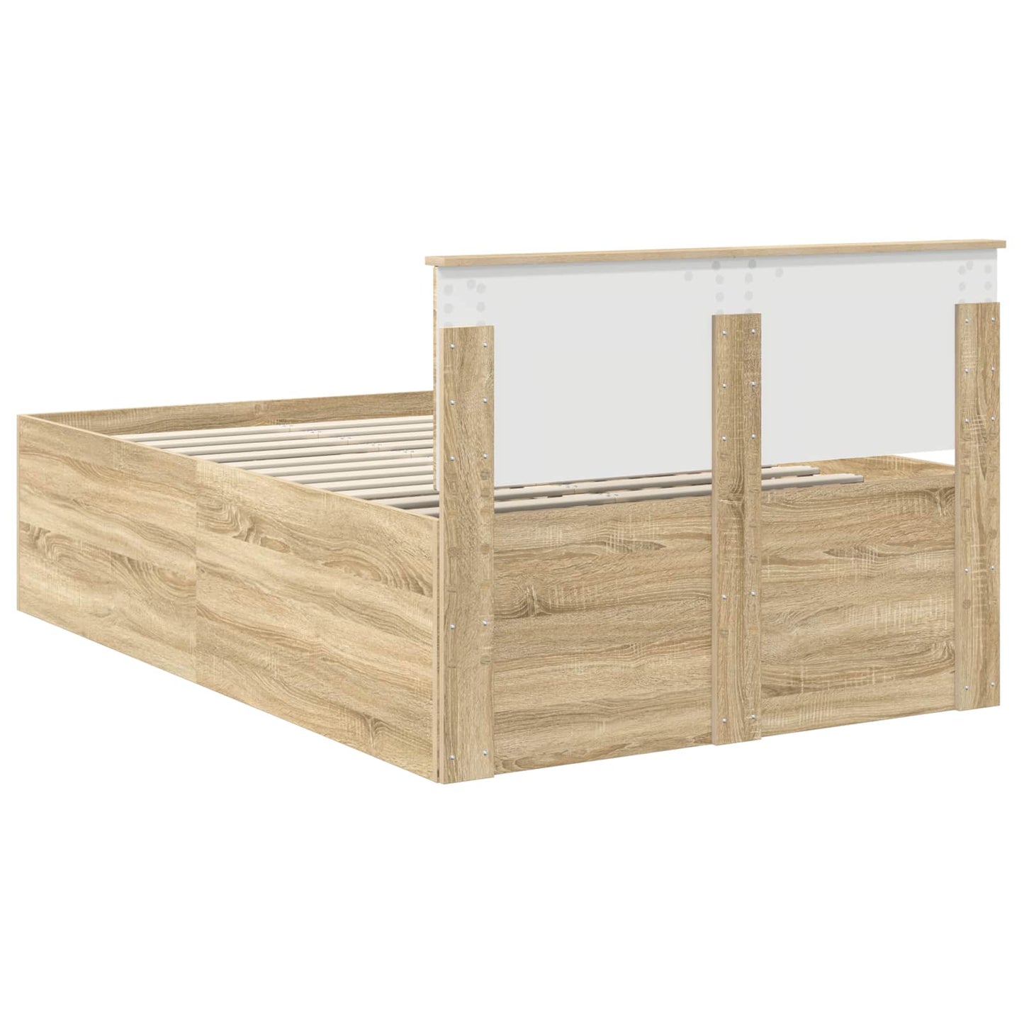 vidaXL Bed Frame Sonoma Oak 120 x 190 cm Engineered Wood