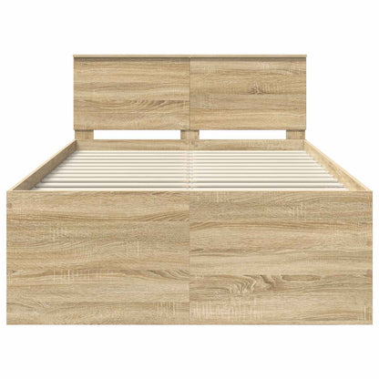 vidaXL Bed Frame Sonoma Oak 120 x 190 cm Engineered Wood