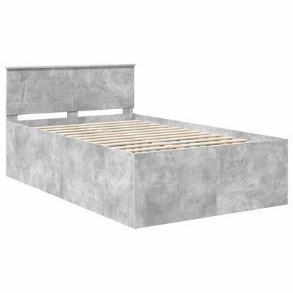 vidaXL Bed Frame Concrete Grey 120 x 190 cm Engineered Wood