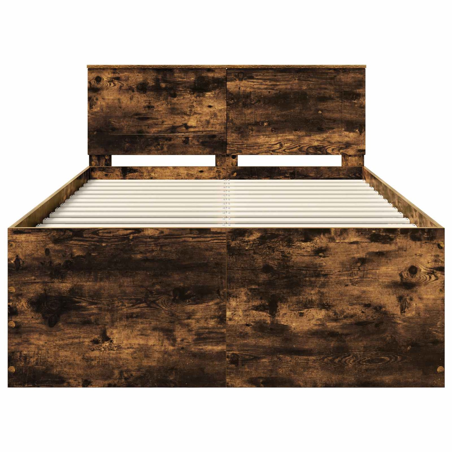 vidaXL Bed Frame Smoked Oak 120 x 190 cm Engineered Wood