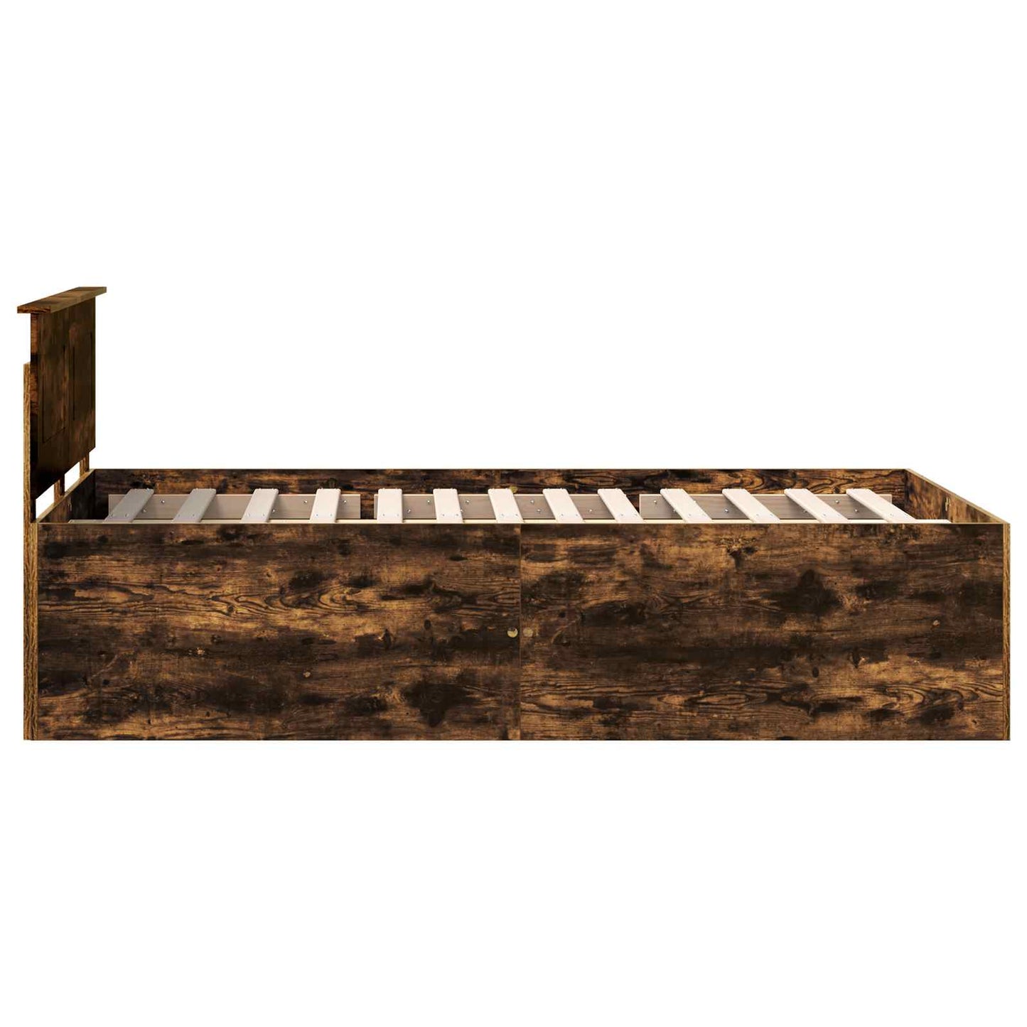 vidaXL Bed Frame Smoked Oak 120 x 190 cm Engineered Wood
