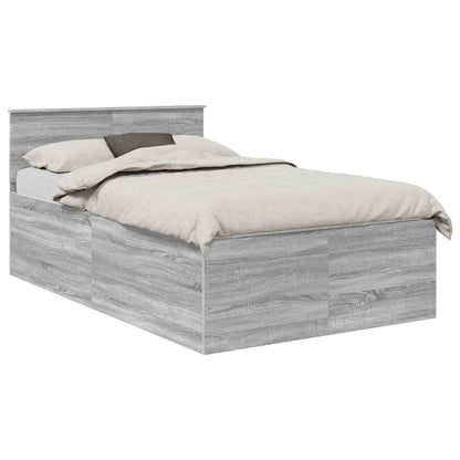vidaXL Bed Frame Grey Sonoma 120 x 190 cm Engineered Wood