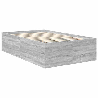 vidaXL Bed Frame Grey Sonoma 120 x 190 cm Engineered Wood