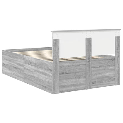 vidaXL Bed Frame Grey Sonoma 120 x 190 cm Engineered Wood