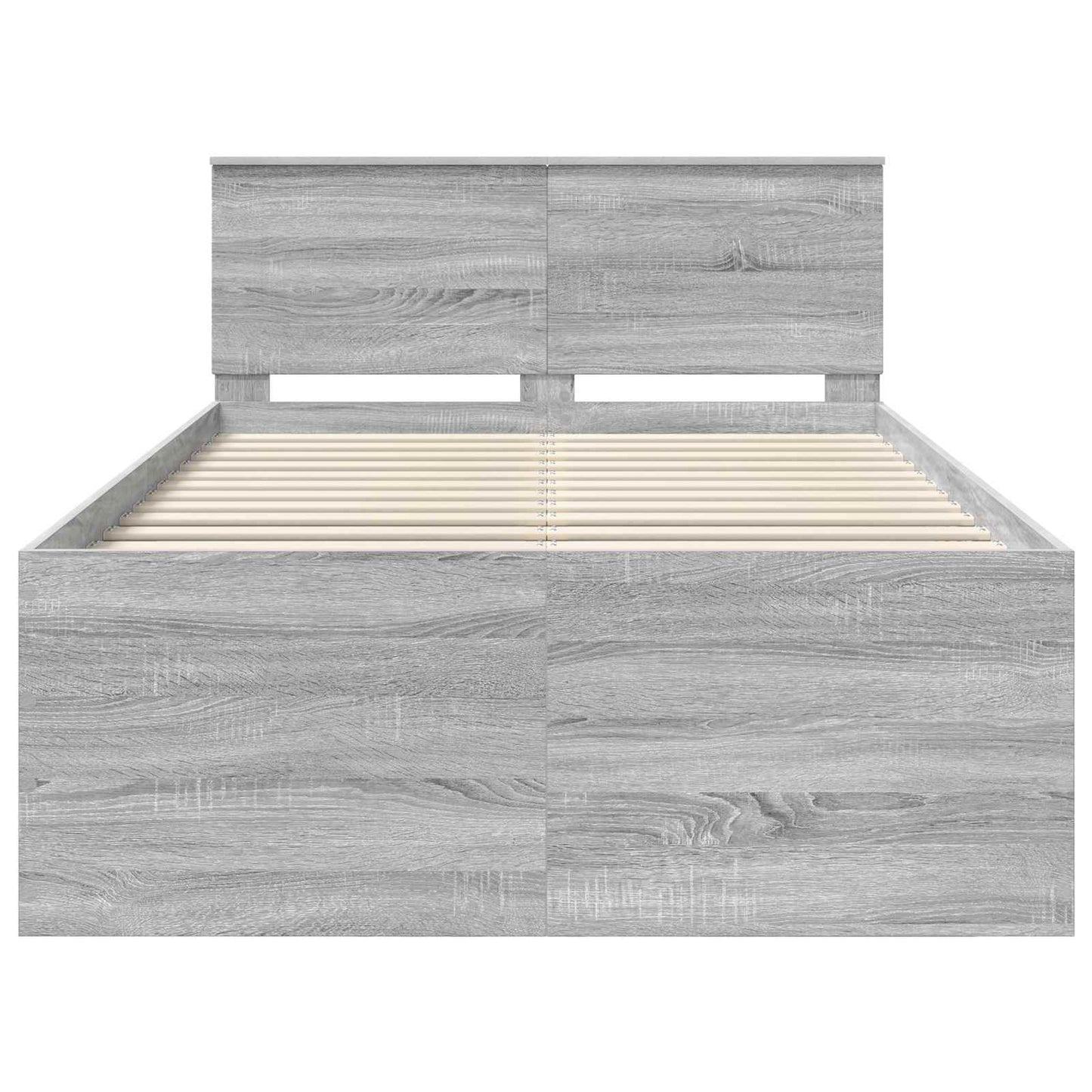 vidaXL Bed Frame Grey Sonoma 120 x 190 cm Engineered Wood
