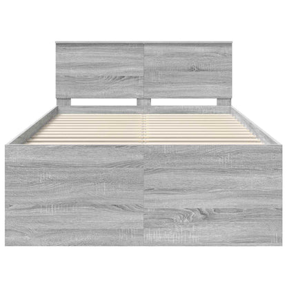 vidaXL Bed Frame Grey Sonoma 120 x 190 cm Engineered Wood