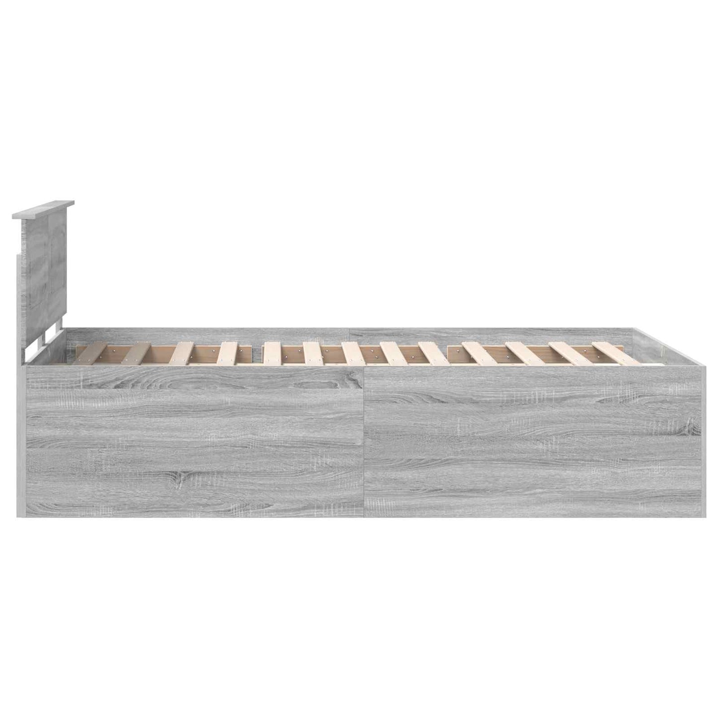 vidaXL Bed Frame Grey Sonoma 120 x 190 cm Engineered Wood