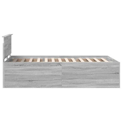 vidaXL Bed Frame Grey Sonoma 120 x 190 cm Engineered Wood