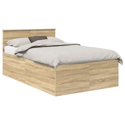 vidaXL Bed Frame Sonoma Oak 120 x 200 cm Engineered Wood