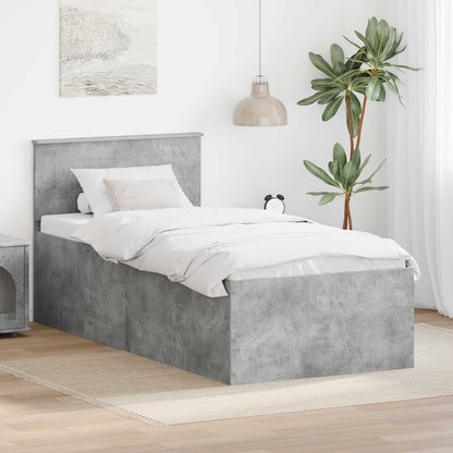 vidaXL Bed Frame Concrete Grey 120 x 200 cm Engineered Wood