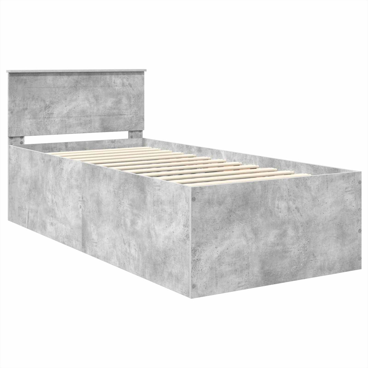 vidaXL Bed Frame Concrete Grey 120 x 200 cm Engineered Wood