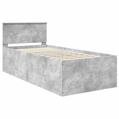 vidaXL Bed Frame Concrete Grey 120 x 200 cm Engineered Wood