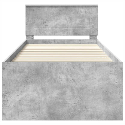 vidaXL Bed Frame Concrete Grey 120 x 200 cm Engineered Wood