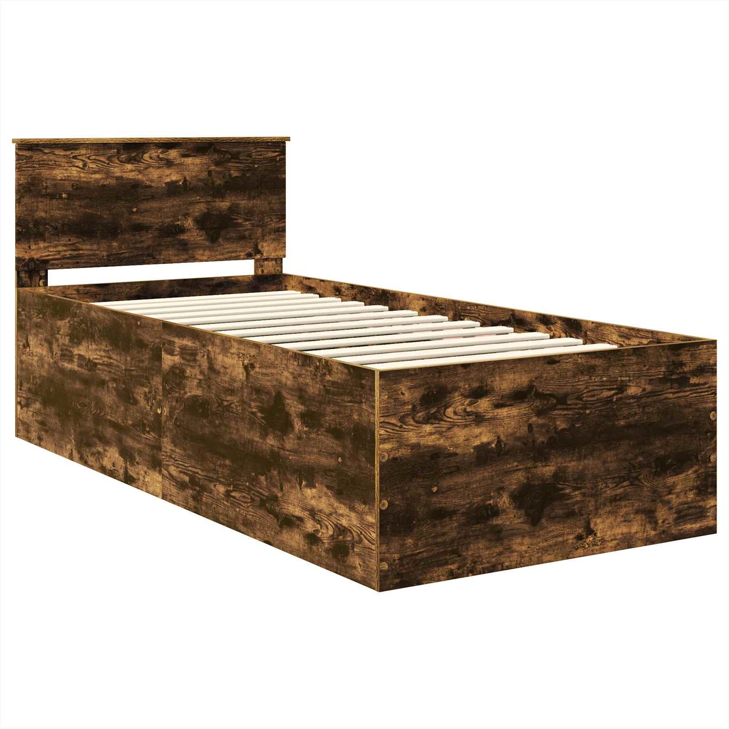 vidaXL Bed Frame Smoked Oak 120 x 200 cm Engineered Wood