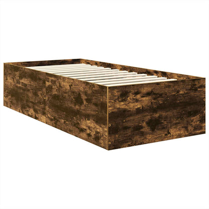 vidaXL Bed Frame Smoked Oak 120 x 200 cm Engineered Wood