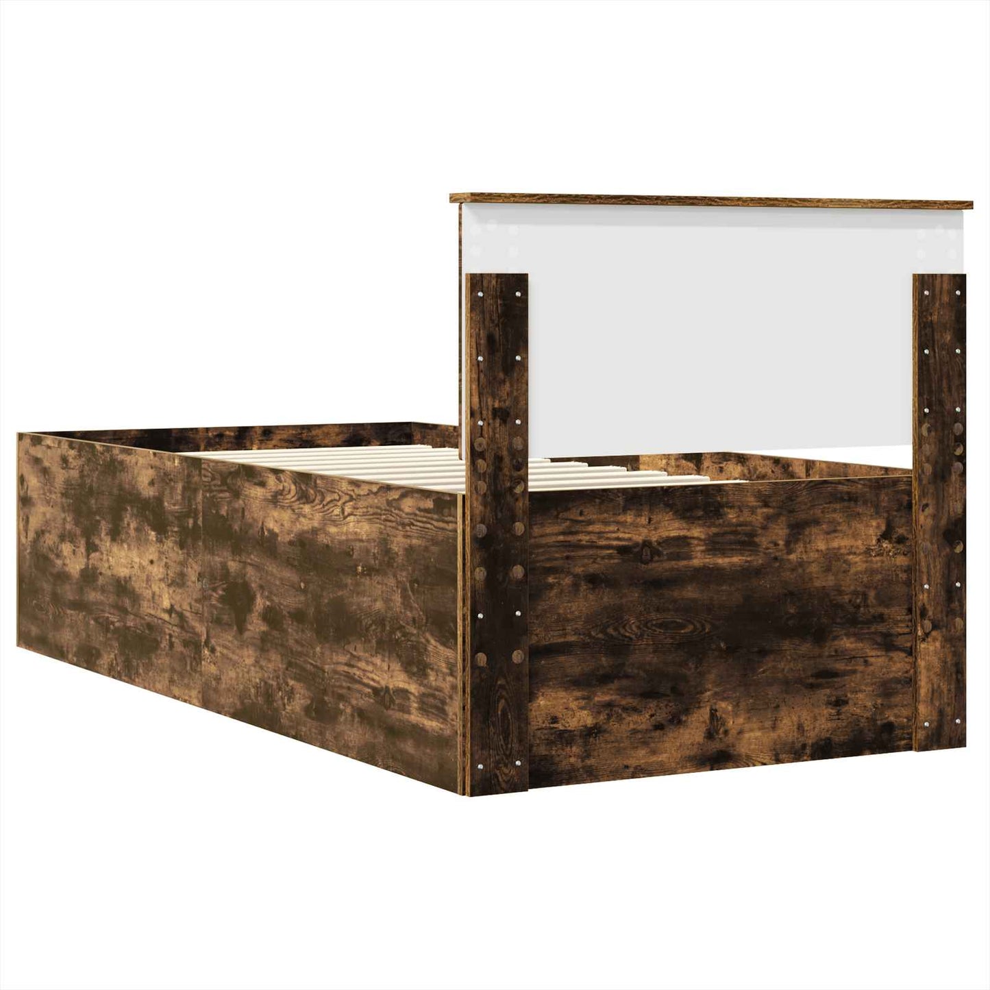 vidaXL Bed Frame Smoked Oak 120 x 200 cm Engineered Wood