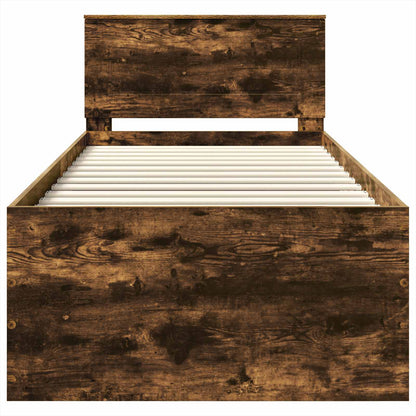vidaXL Bed Frame Smoked Oak 120 x 200 cm Engineered Wood