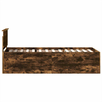 vidaXL Bed Frame Smoked Oak 120 x 200 cm Engineered Wood