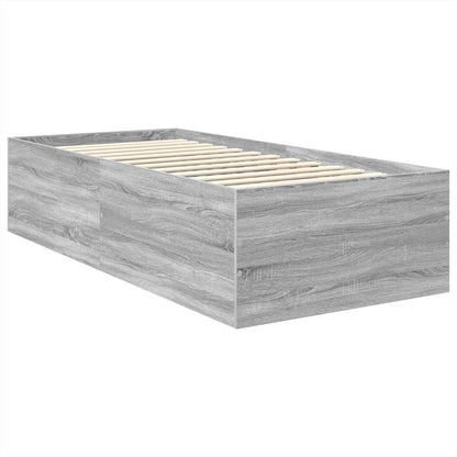 vidaXL Bed Frame Grey Sonoma 120 x 200 cm Engineered Wood