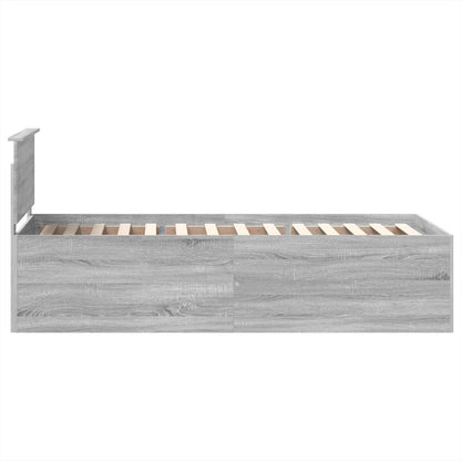 vidaXL Bed Frame Grey Sonoma 120 x 200 cm Engineered Wood